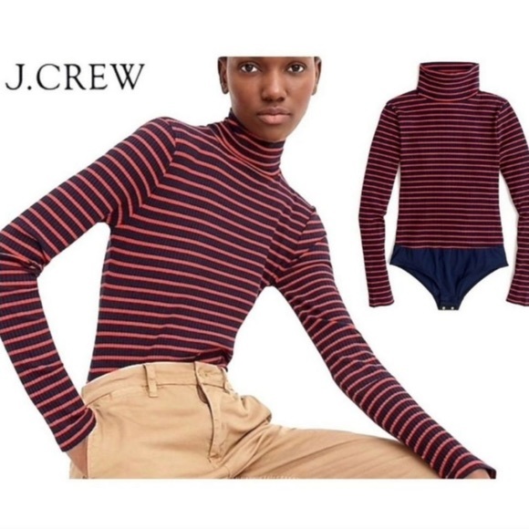 Jcrew Striped Turtleneck Bodysuit 